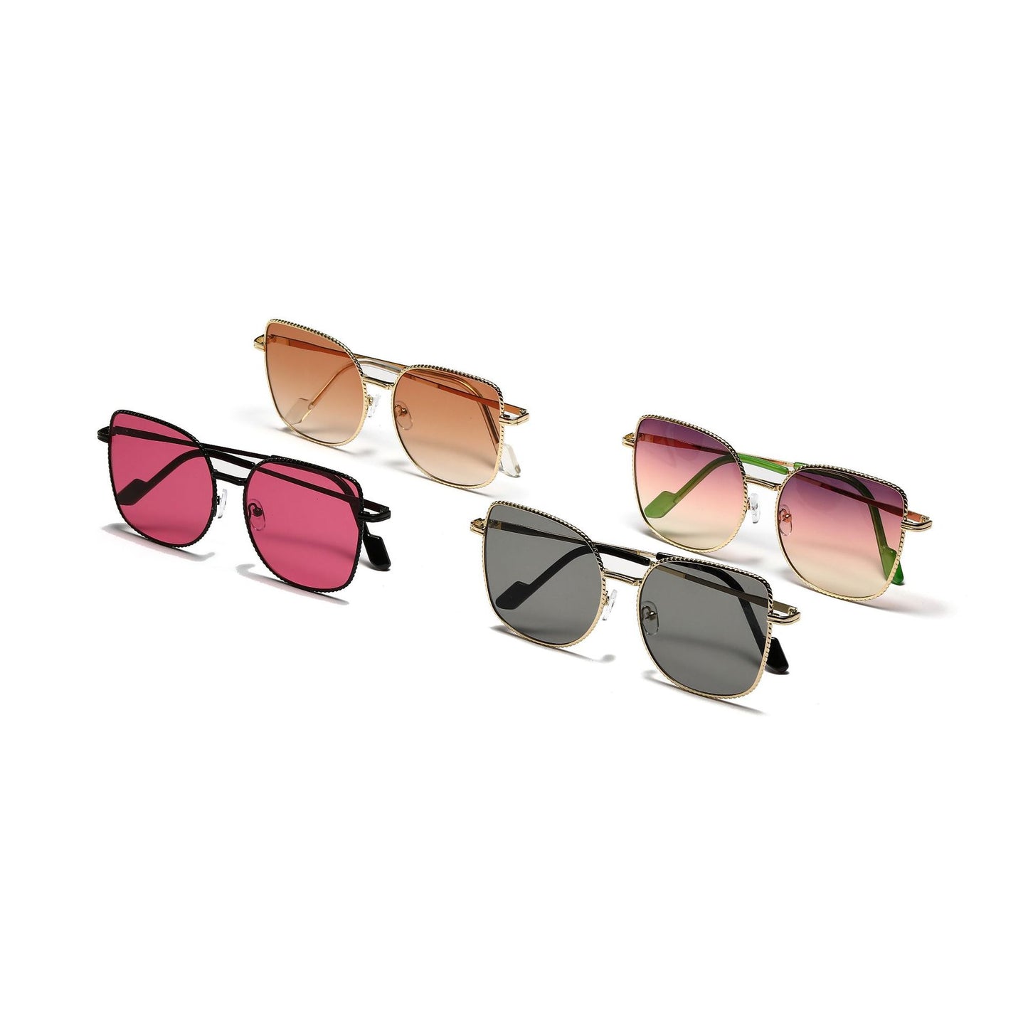 Damen modische oversized Designer-Sonnenbrille mit facettenreichem Rahmen Brehn