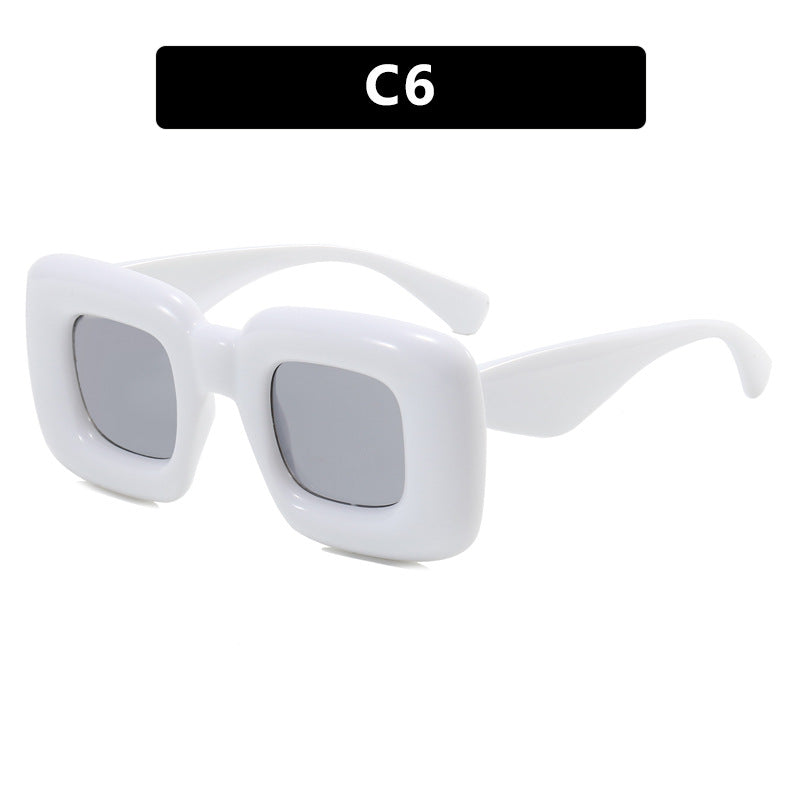 Damen rechteckige Sonnenbrille mit breitem Rahmen und schützendem UV-Filter Brehn