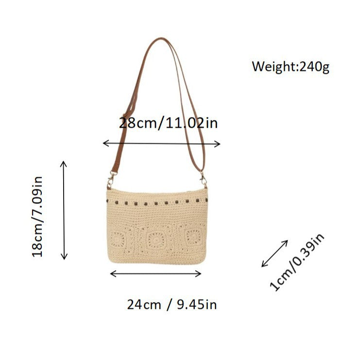 Handtasche mit Feinen Häkelmotiven Brehn