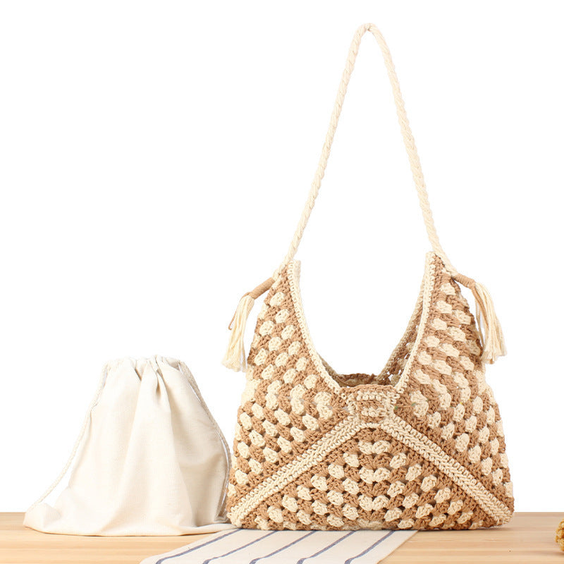Handtasche mit Kunstvollem Makramee-Design und Strapazierfähigem Innenbeutel Brehn