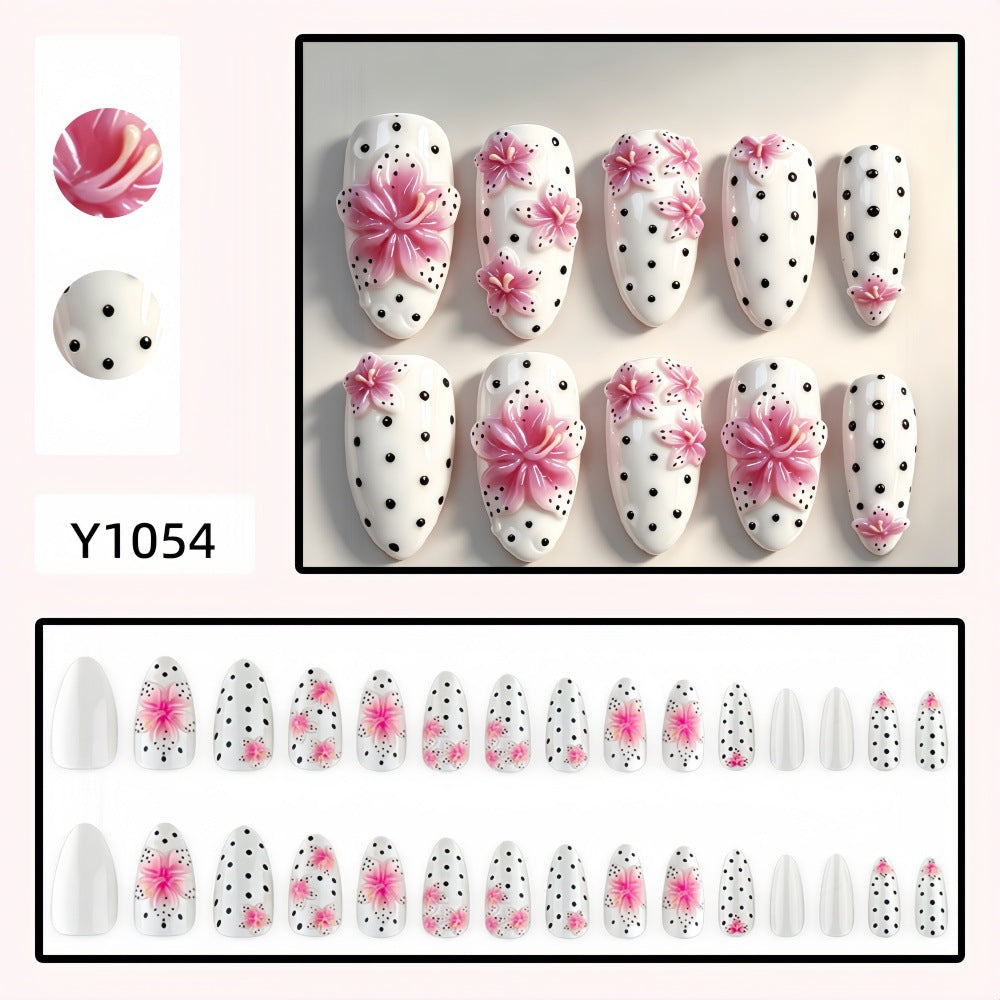 Premium Kunstnägel mit 3D-Blumenmotiv Brehn