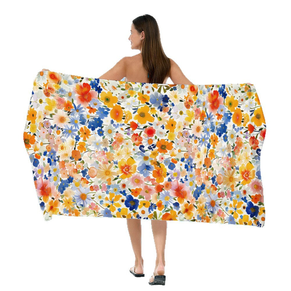 Strandtuch mit elegantem floralem Aquarelldesign Brehn