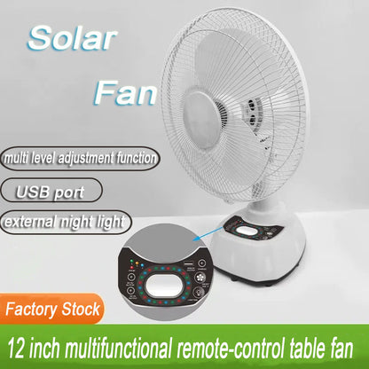 Damen Tischventilator mit Fernbedienung und Solarbetrieb Brehn