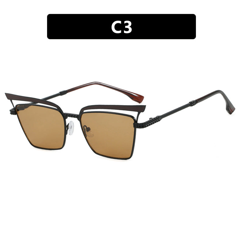 Damen quadratische Designer-Brille mit filigranem Metallrahmen Brehn