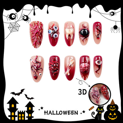 Kunstnagelset mit kreativen Halloween-Motiven Brehn