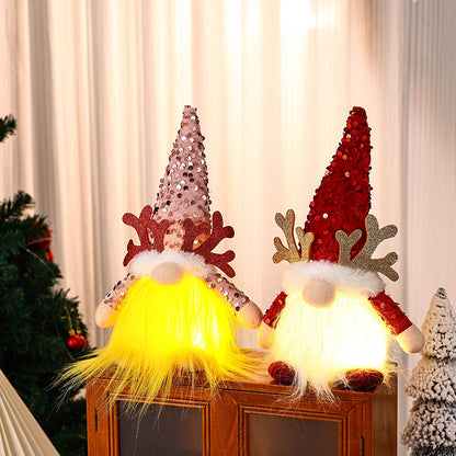 Dekorative Weihnachtsgnom Figur mit LED-Beleuchtung Brehn