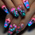 Künstlerisches Floral Leuchten-im-Dunkeln Nail Art Set Brehn