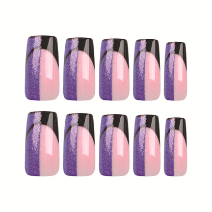Kunstvolle Nagelverlängerungen mit glamourösem Farbverlauf und Glitzerdetails Brehn