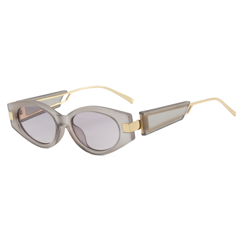 Damen elegante Cat-Eye Sonnenbrille mit goldenen Akzenten Brehn