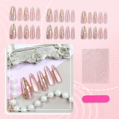 Elegante Glitter-getauchte Press-On Nagelkunst Set Brehn