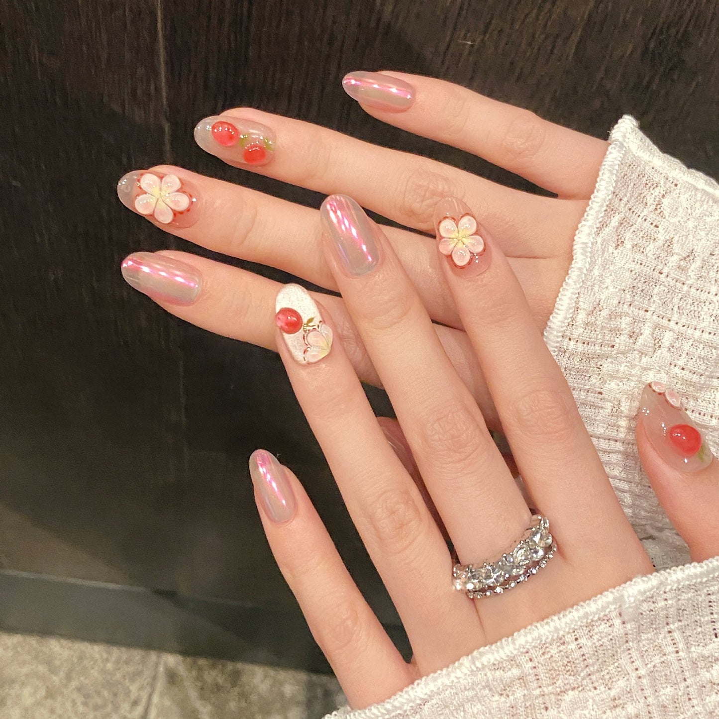 Künstlerisches Press-On Nail Set Brehn