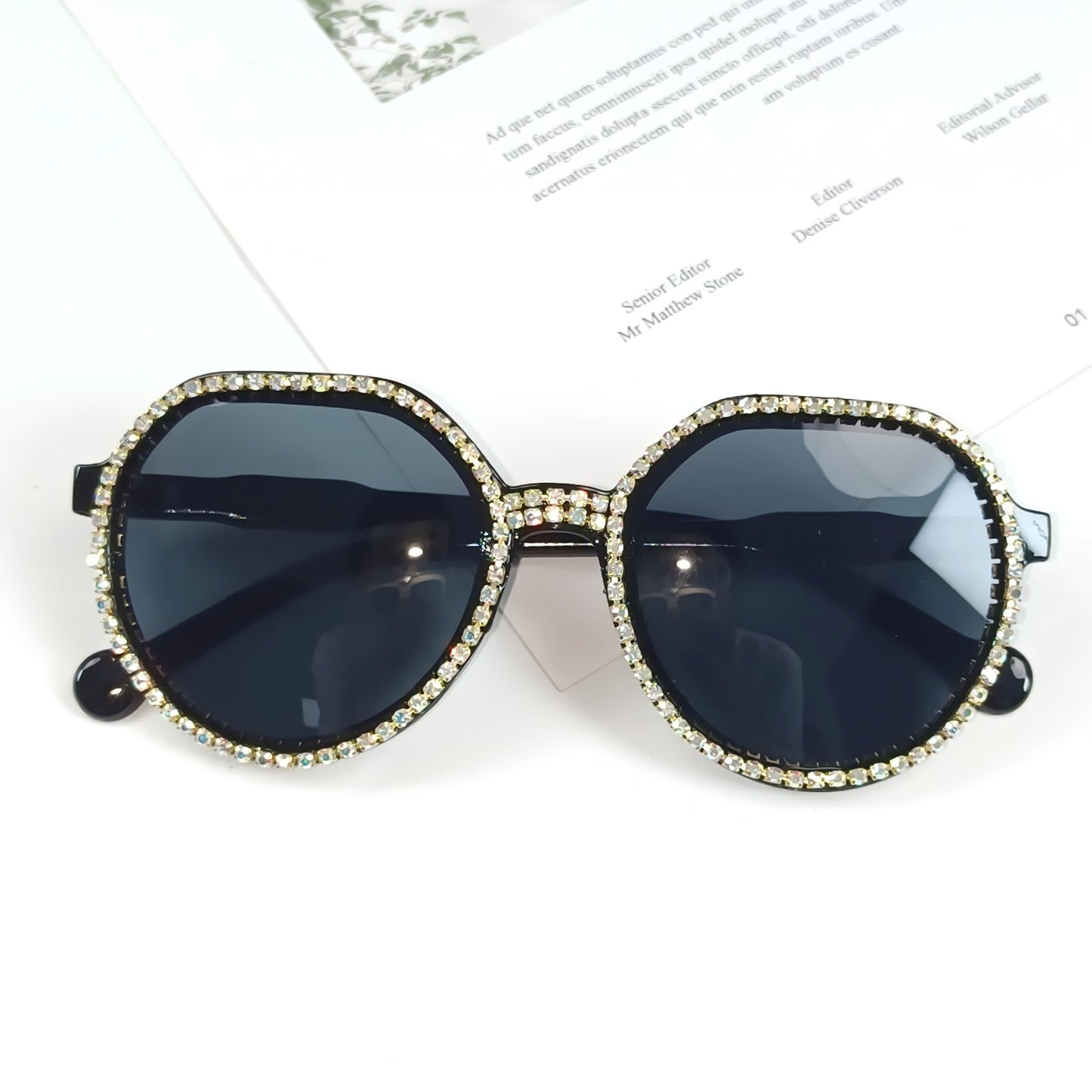 Damen Glitzernde Oversized Sonnenbrille Brehn