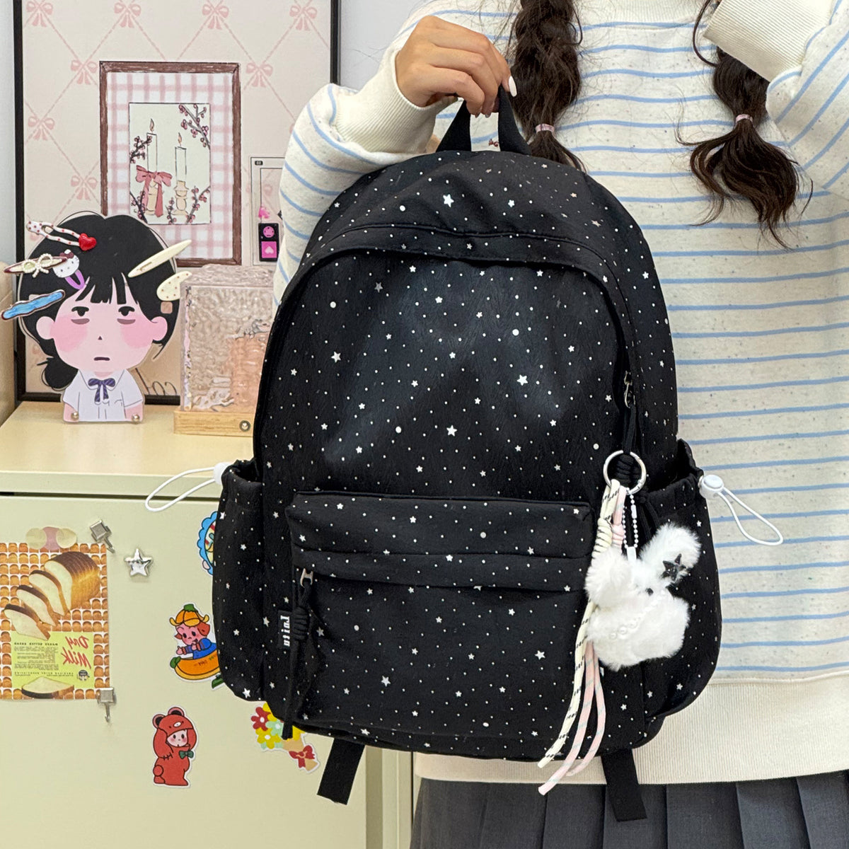 Stylische Multi-Taschen Freizeit-Rucksack mit niedlichen Akzenten Brehn