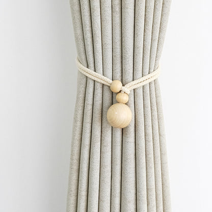 Eleganter Vorhanghalter mit Holzperlen Brehn