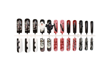 Halloween Kunstnagelset mit gruseligen Motiven und extravaganten Designs Brehn