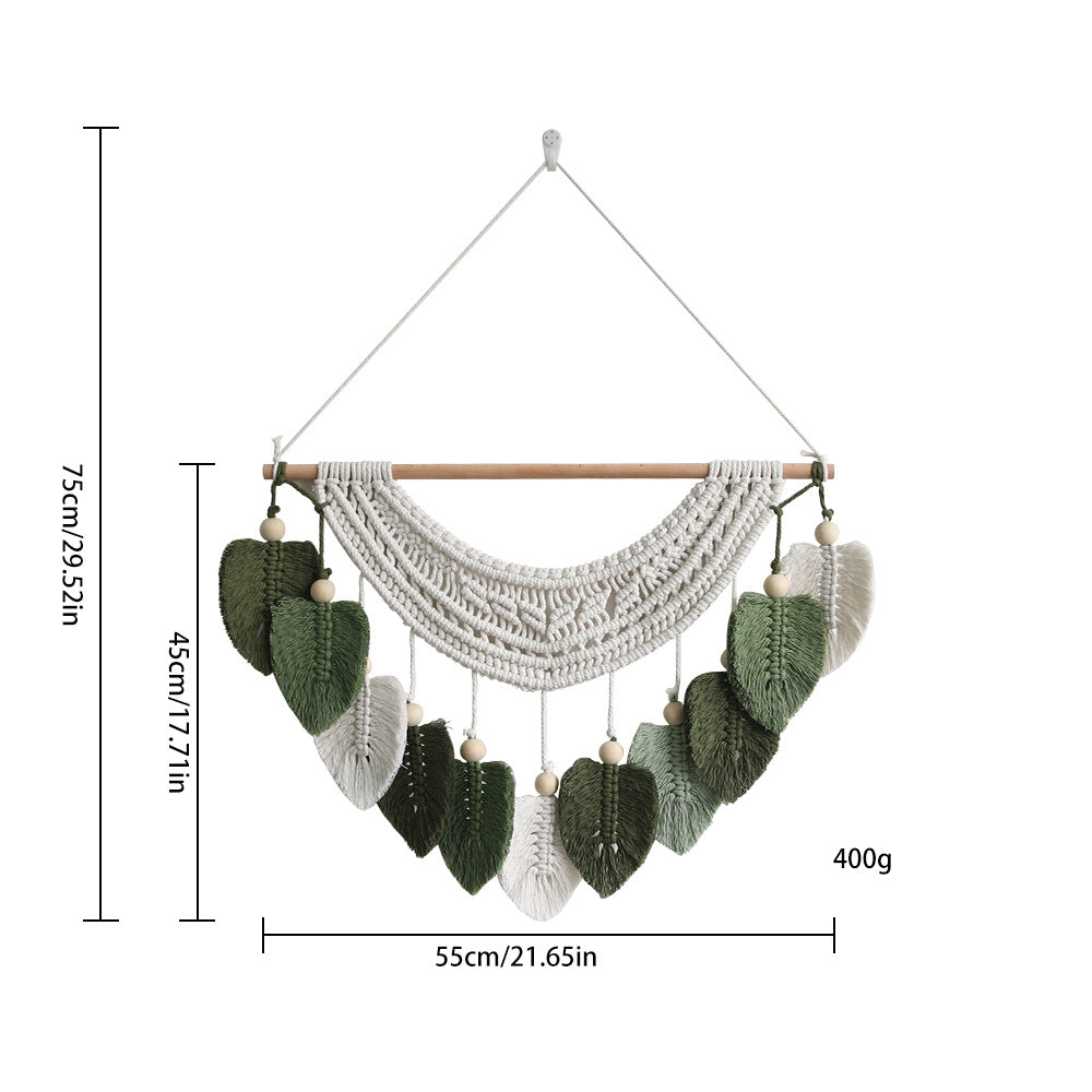 Macrame Wanddekoration mit Blattform-Design
