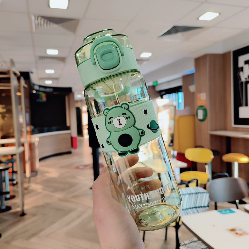 Damen Verspielte Wasserflasche mit Gummihandgriff Brehn
