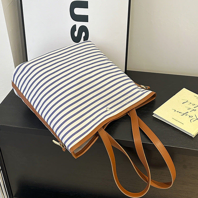 WoStriped Canvas Strandtasche Brehn