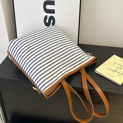 WoStriped Canvas Strandtasche Brehn