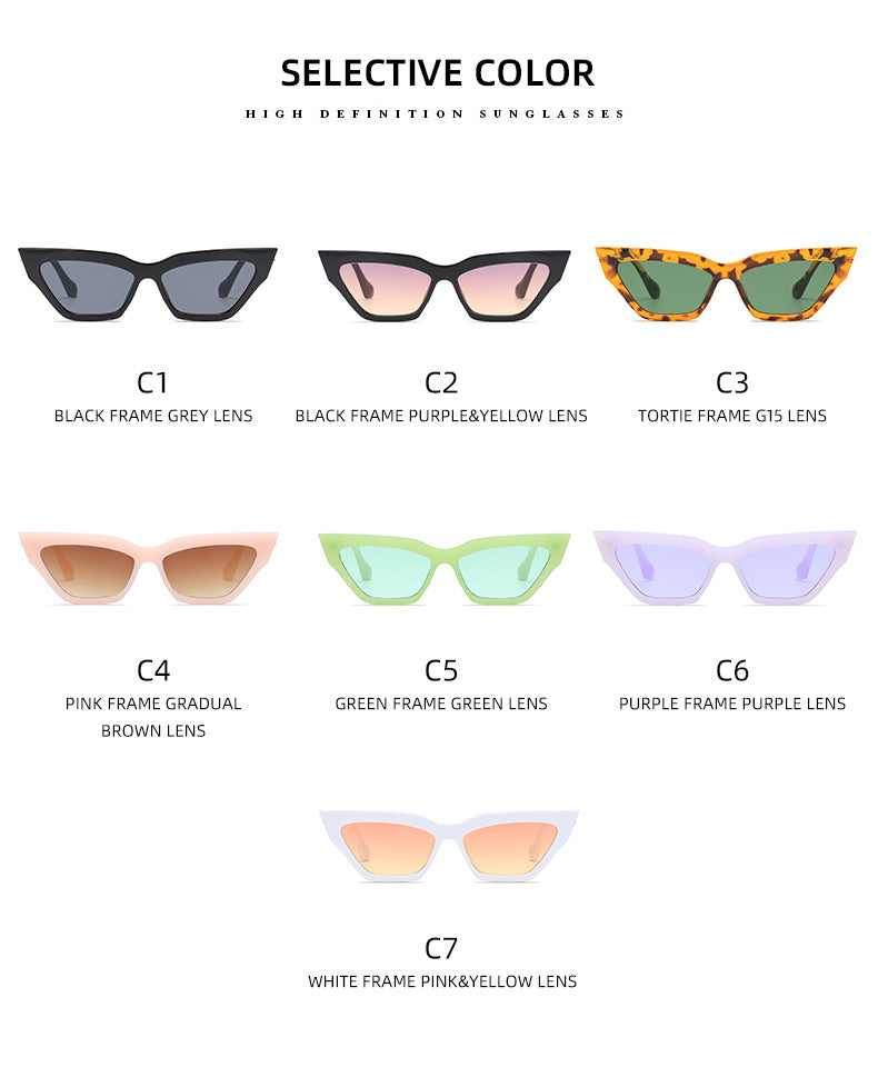Damen edgy Katzenaugen-Sonnenbrille mit goldenen Details Brehn