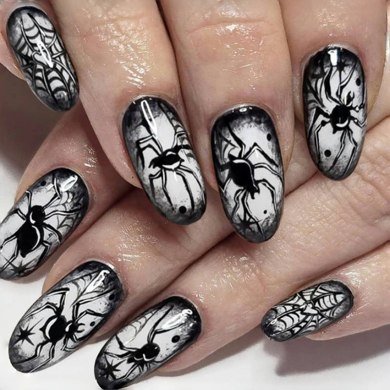 Spooky-Themen Press-On Nagelset Brehn