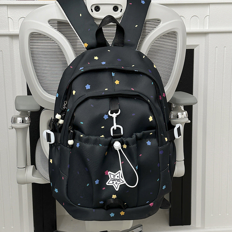 Rucksack mit Buntem Sternenmuster und Vielseitigen Fächern Brehn