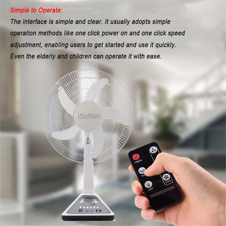 Damen tragbarer Solarbetriebener Ventilator mit Fernbedienung und USB-Anschluss Brehn