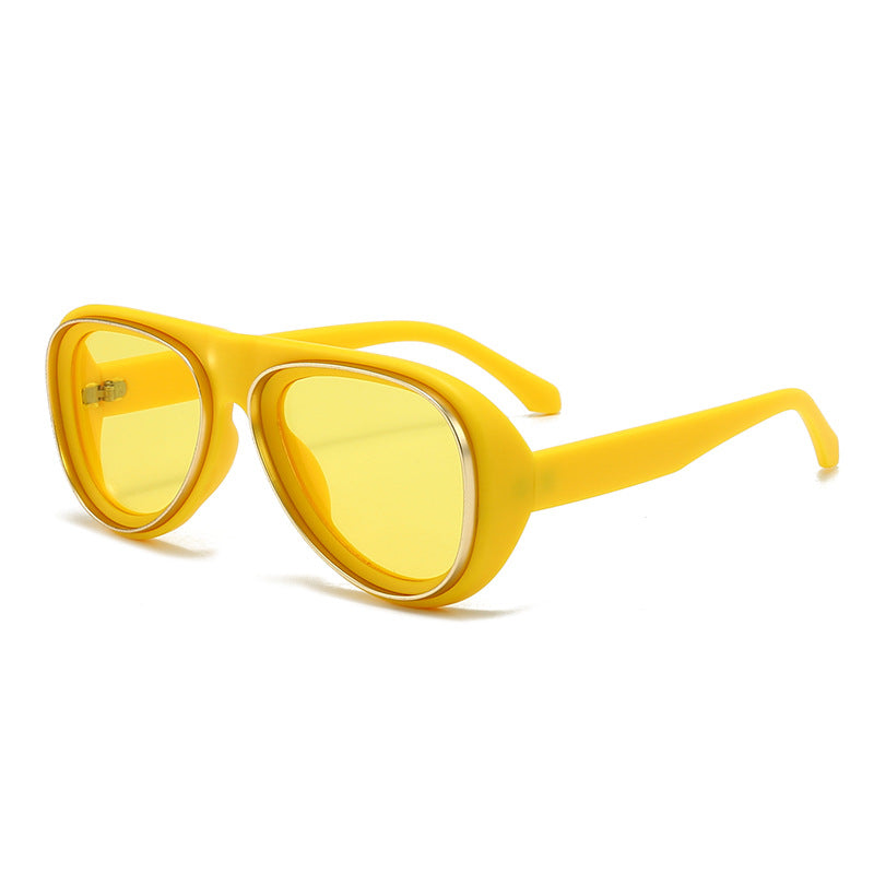 Damen modische Retro-Sonnenbrille mit breitem Rahmen Brehn