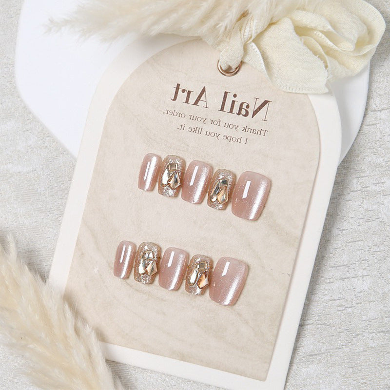 Glamouröse mit Strass verzierte Press-On Nagelkunst Brehn