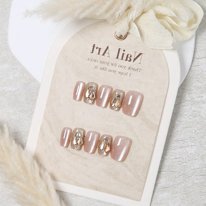 Glamouröse mit Strass verzierte Press-On Nagelkunst Brehn