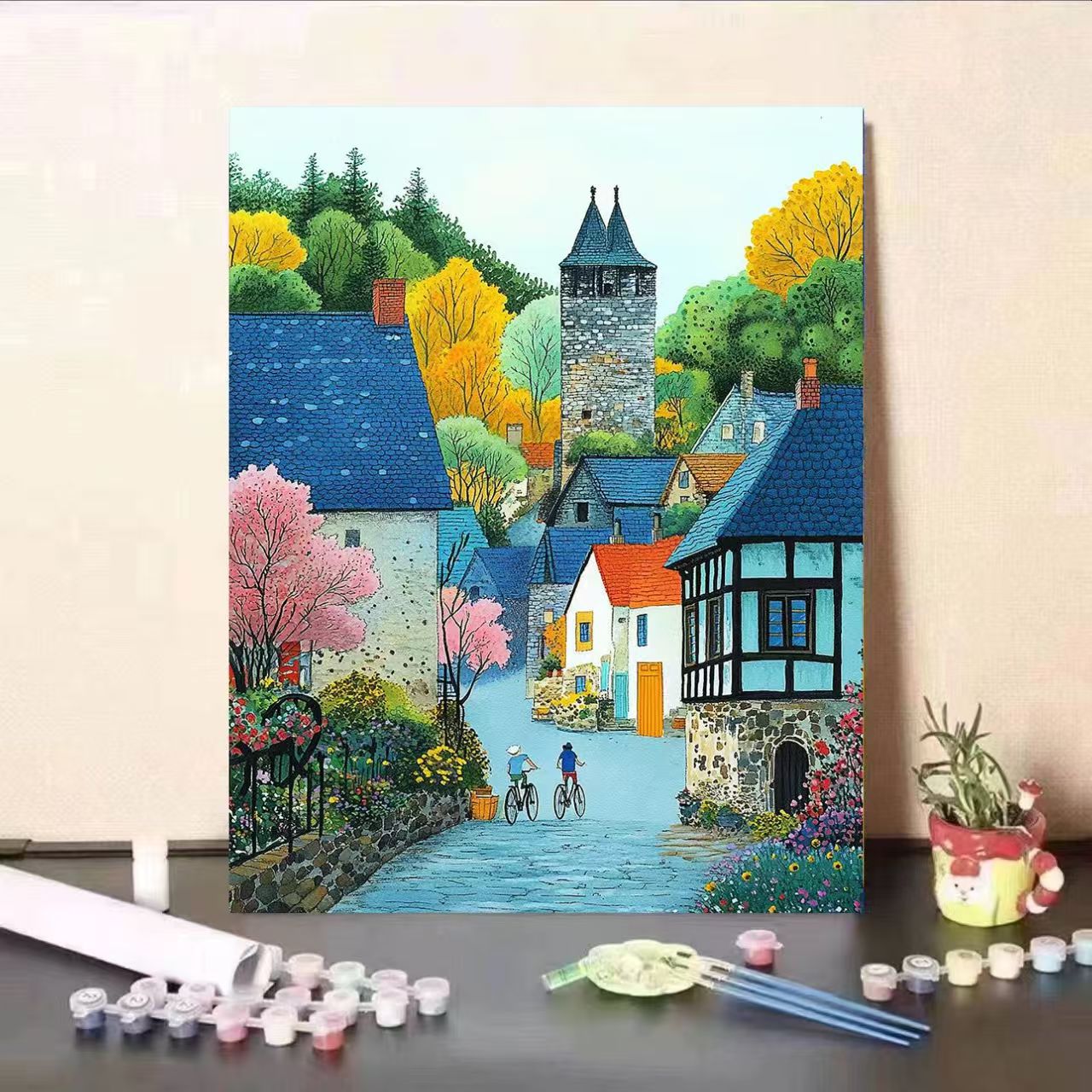 Scenic Village Malen nach Zahlen Kunstset Brehn