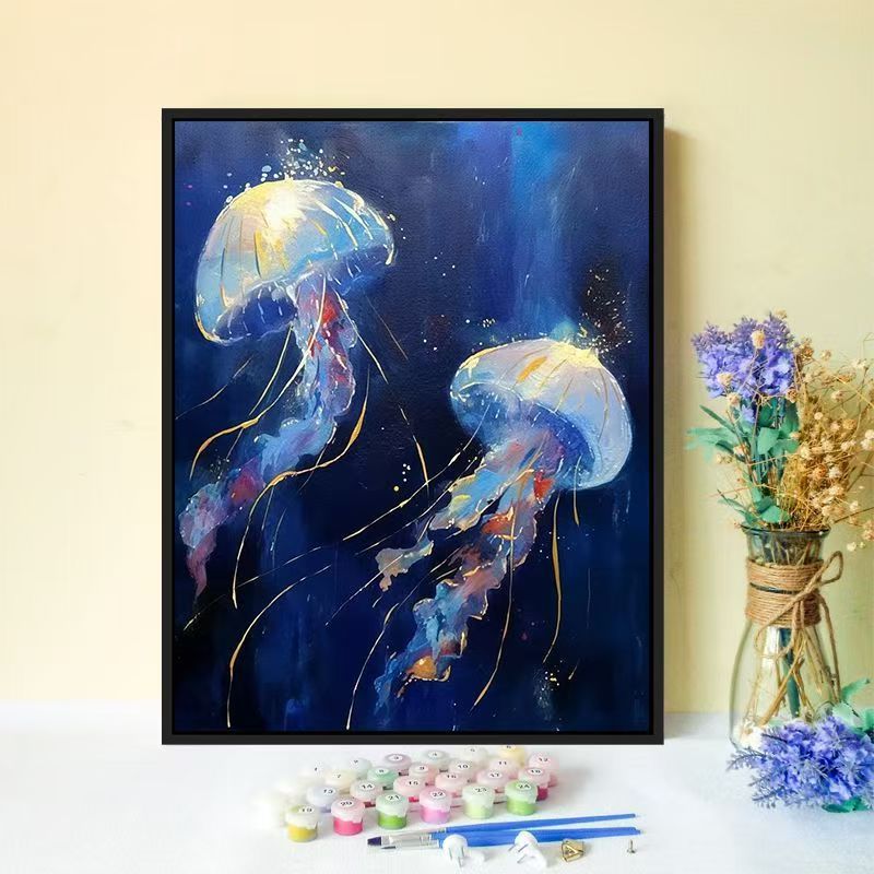 Jellyfish-inspiriertes Canvas-Wandkunst Brehn