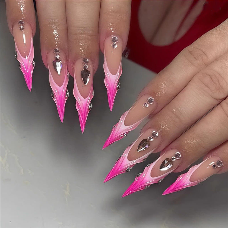 Stiletto Press-On Nagelverlängerungen mit Strass-Akzenten Brehn