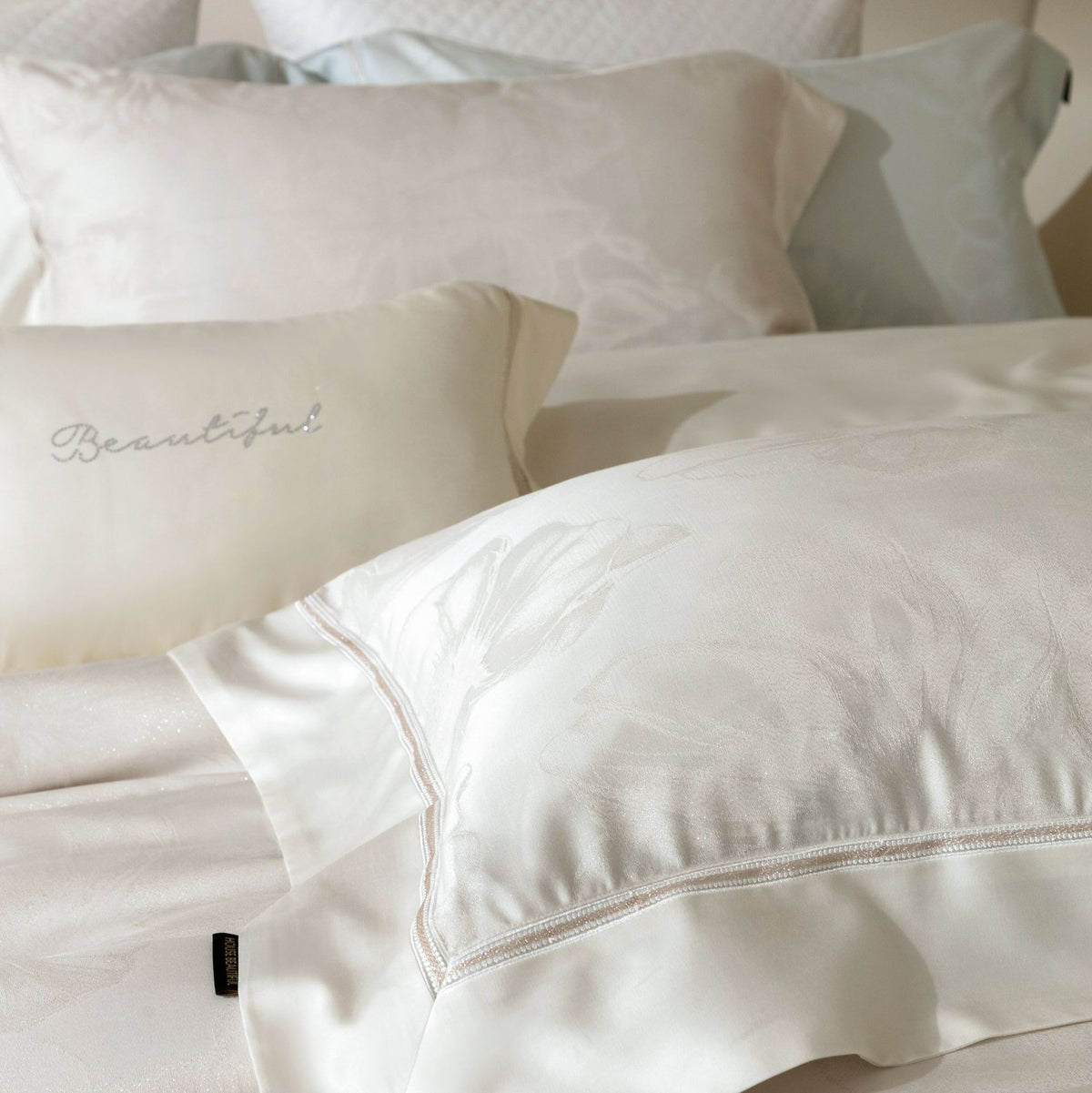 Luxus Floral Jacquard Sateen Bettbezug Set
