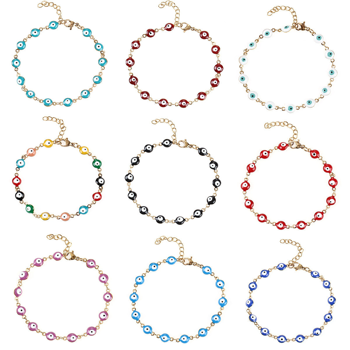 Buntes böse Augen Charm Armband Brehn