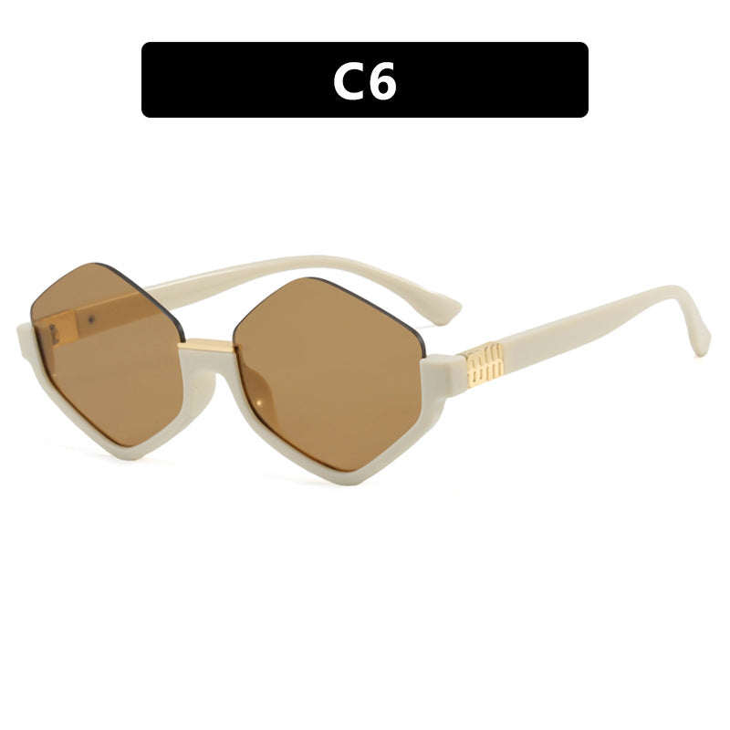 Damen modische Sonnenbrille mit trendy sechseckigem Rahmen und schützenden Gläsern Brehn