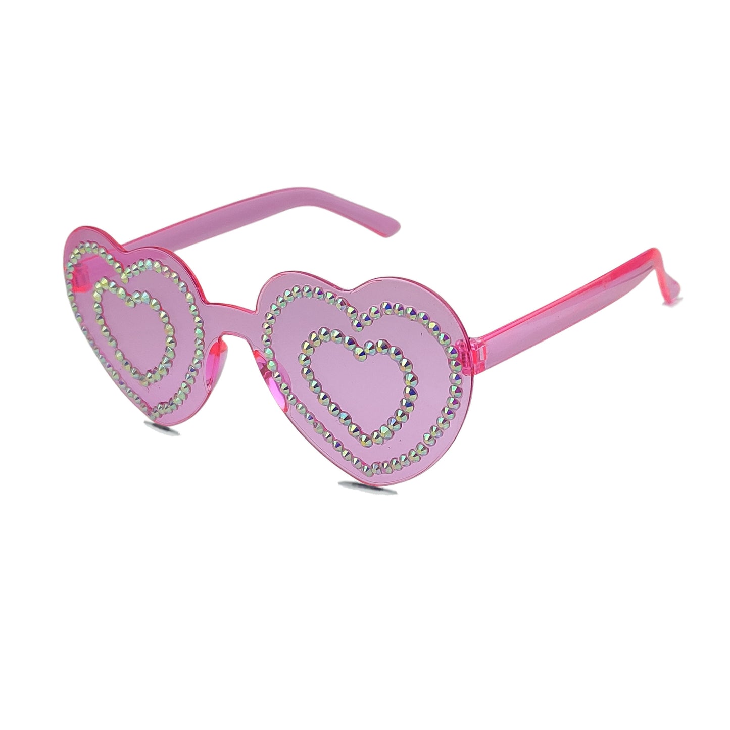 Damen Herzförmige Sonnenbrille mit funkelndem Strassmuster Brehn