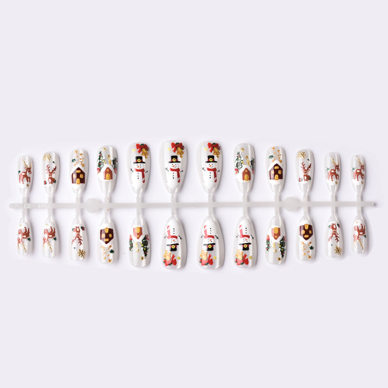 Festliches Winter-Themen Press-On Nagelkunst Brehn