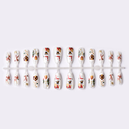 Festliches Winter-Themen Press-On Nagelkunst Brehn