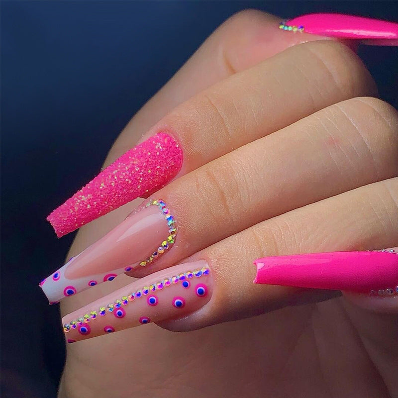 Glamouröse Glitzer-Stiletto Press-On Nägel Brehn
