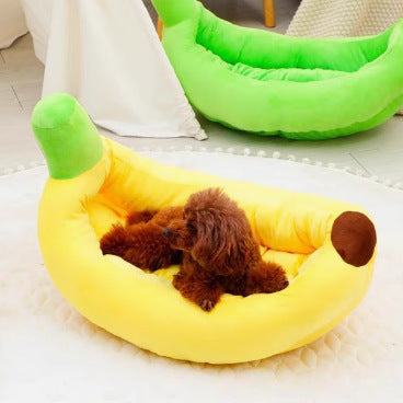 Bananenförmiges Plüsch-Hundebett