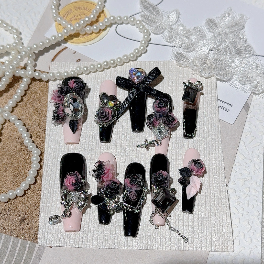 Elegantes dekoratives Press-On-Nagel-Set