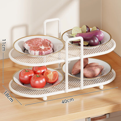 Vierstufiger Mesh-Küchenarbeitsplatten-Organizer-Rack