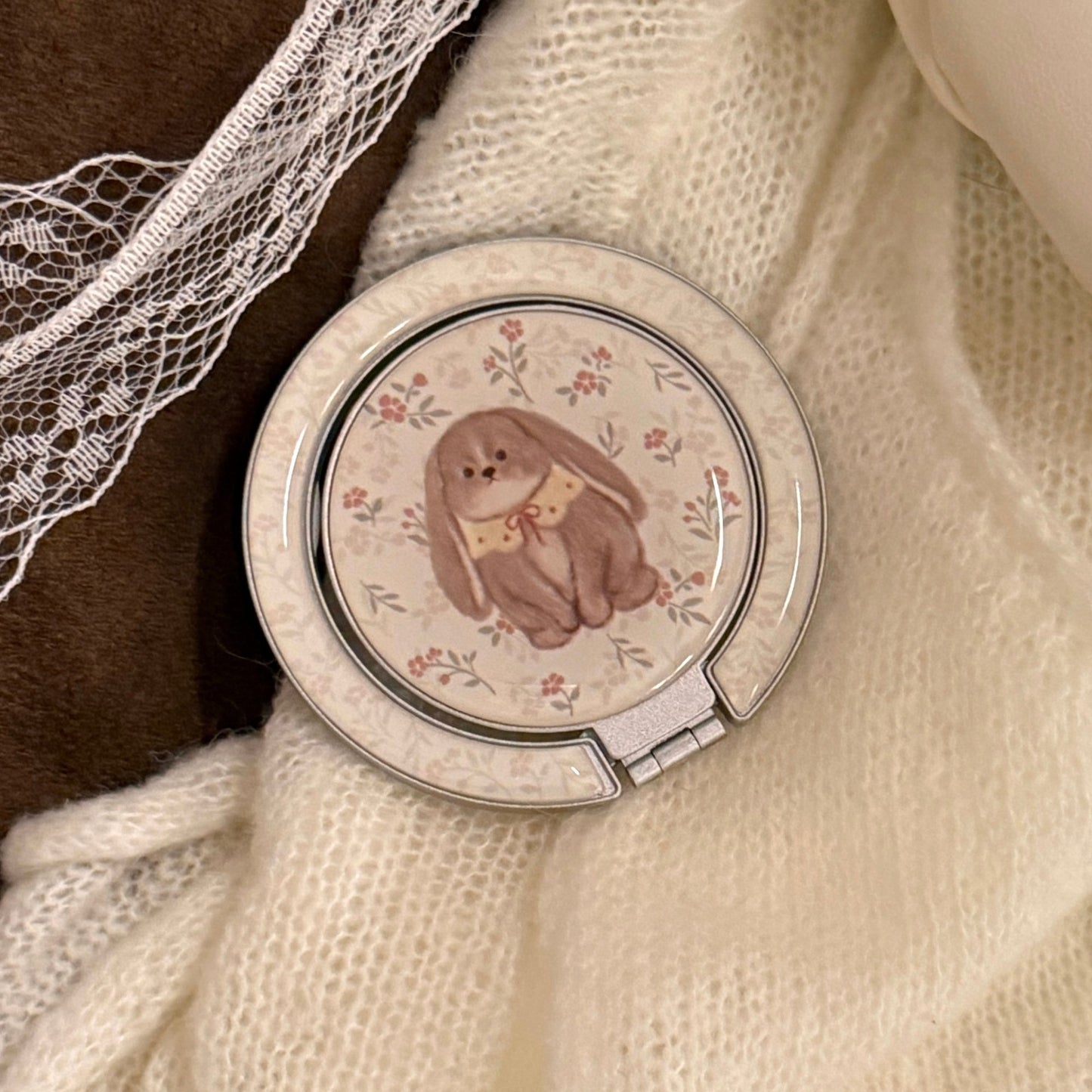 Verspielter Handspiegel mit Kaninchenmotiv Brehn
