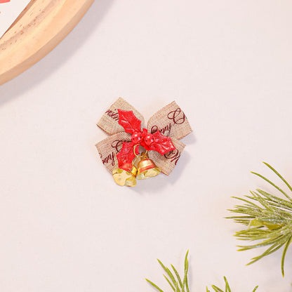 Festliche Haarschleife mit Glocken und Weihnachtsmotiv Brehn