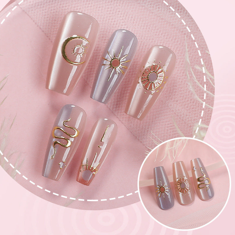 Elegantes Celestial Press-On Nagelkunst Set