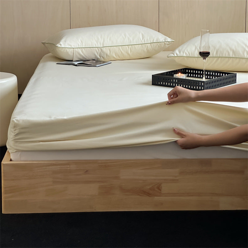 Tief-Taschen Elastisch Stretch Percale Spannbettlaken Set mit Paspel-Kissenbezügen