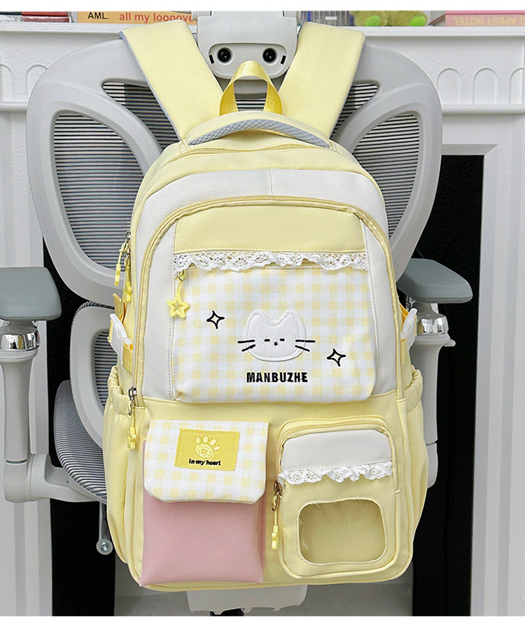 Niedlicher Charakterdesign Multi-Taschen Schulrucksack