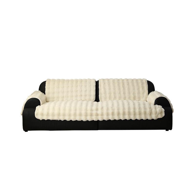 Hochflor-Sofaüberwurf-Set aus Kunstfell mit Sitz-, Rücken- und Armlehnenbezügen Brehn