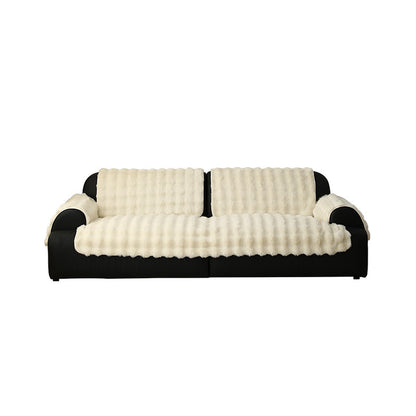 Hochflor-Sofaüberwurf-Set aus Kunstfell mit Sitz-, Rücken- und Armlehnenbezügen Brehn
